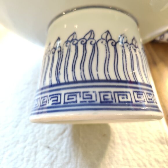 Rep Of China Blu/Whi Double Happiness Porcelain Tazza Offering Plate+Orig Label - Picture 7 of 13